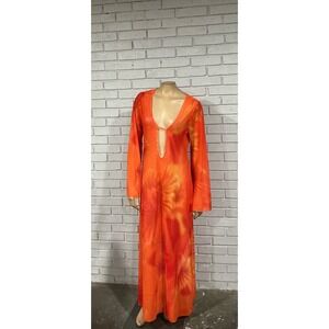 Caroline Constas Orange Tie-Dye Maxi Dress